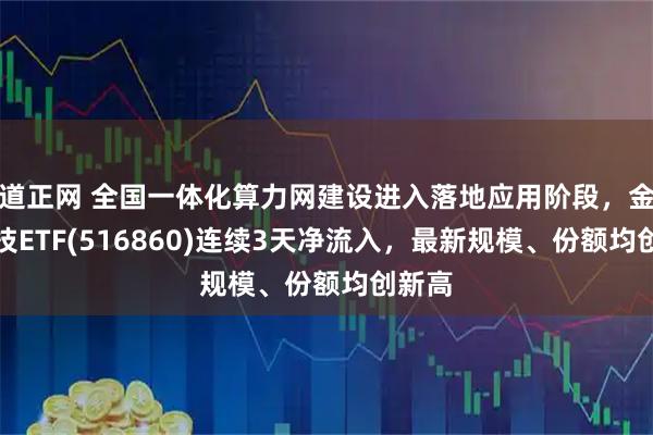 道正网 全国一体化算力网建设进入落地应用阶段，金融科技ETF(516860)连续3天净流入，最新规模、份额均创新高